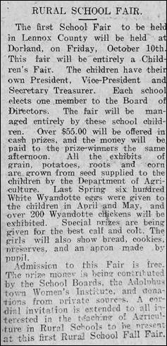 1913 Oct NB Dorland School Fair
