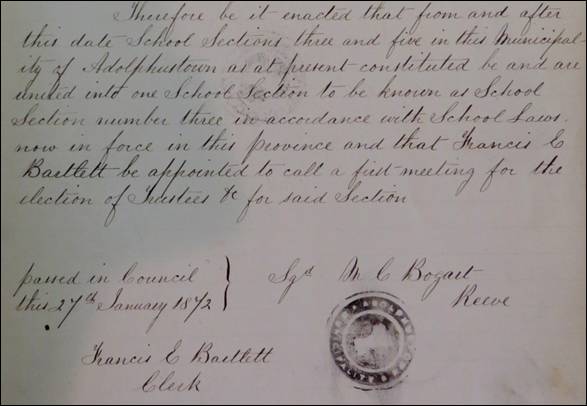 Schools 1872 Ad minutes SS3&5