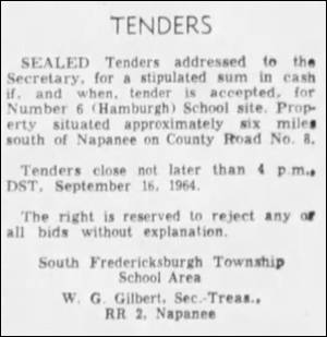 1964 Sept 4 Whig Tenders for Hawley School lot